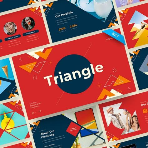 Triangle - Creative Keynote Template Company Core Values, Creative Powerpoint Presentations, Presentation Topics, Slides Design, Custom Slides, Modern Web Design, Creative Powerpoint Templates, Unique Layout, Creative Powerpoint