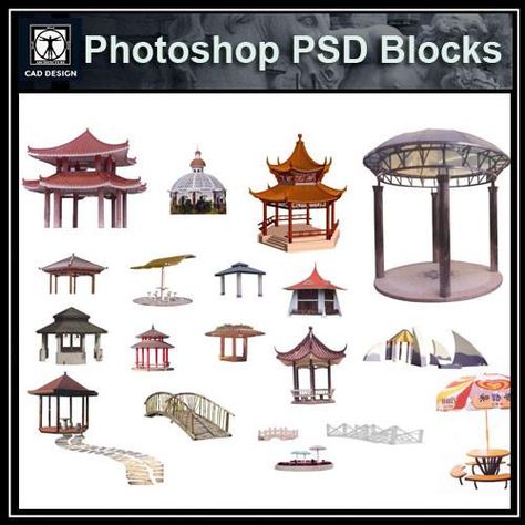 Photoshop PSD Landscape Pavilion 3 Architecture Plates, Landscape Pavilion, Asian Buildings, Moonlight Kingdom, Green Home Design, Rendering Interior Design, Chinese Pavilion, Chinese Architecture Design, Photoshop Landscape