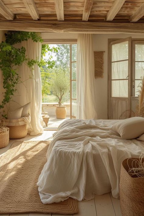 Cute House Bedroom, Cottages Bedrooms, Summer House Interior, Summer Bedrooms, White Picket Fence Ideas, Summer Bedroom Ideas, Country House Bedroom, Country Style Bedroom, Bedroom Country