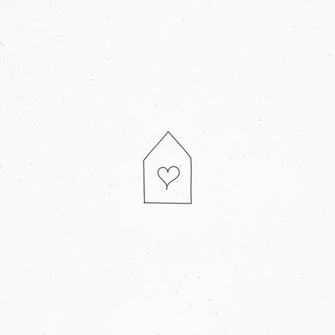 House Instagram Highlight Icon, Home Is Where The Heart Is Tattoo, Family Illustration Art Drawings, House Tattoo Minimalist, Tiny House Tattoo, House Tattoo Simple, Little House Tattoo, Small House Tattoo, House Tattoos