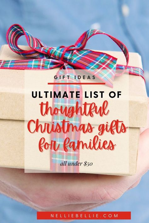 These are thoughtful and personal gift ideas my family would love to receive. Best of all is that they fall under $50. Most of them...well under that $50! #giftideas #families #inexpensive Christmas Gift Baskets For Large Family, Christmas Present Ideas For Large Family, Christmas Ideas For Family Gifts, Christmas Gift Ideas Diy Families, Gifts For Family Friends Christmas, Thoughtful Inexpensive Christmas Gifts, Christmas Gifts For Large Family, Christmas Gift Hampers Ideas For Family, Simple Christmas Gift Ideas For Family