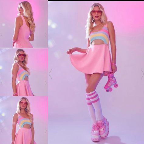 Barbie Group Photoshoot, Barbie Poses Photoshoot, Barbie Poses, 80s Inspired Fashion, Mini Skirts Fashion, Friends Ideas, Barbie Core, Spring Photoshoot, Barbie Party