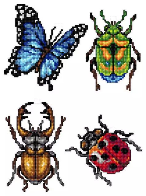 Bugs 145CS Crafting Spark Counted Cross-Stitch Kit Perler Bead Bugs, Bead Ideas, Pixel Pattern, Embroidery Supplies, Perler Patterns, Counted Cross Stitch Kits, Perler Bead Patterns, Perler Bead, Cross Stitch Art