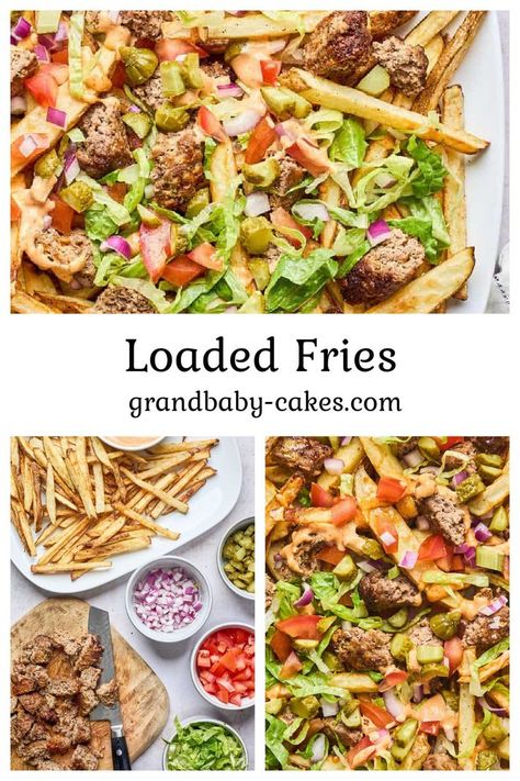 These Loaded Fries taste just like a classic cheeseburger but with a salty, carb-ey twist! These crispy, cheesy, and meaty burger fries are easy to make and fun to devour! Each bite is bursting with flavor, making for a delicious snack or full meal. Burger Fries, Pasta Side Dishes, Loaded Fries, Pasta Sides, Quick And Easy Appetizers, Tailgating Recipes, Special Sauce, Burger And Fries, Supper Recipes