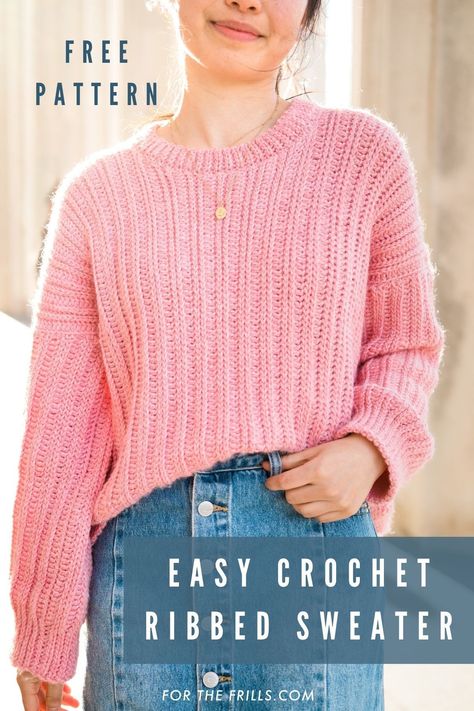 Crochet Jumper Pattern, Modern Haken, Slip Stitches, Crochet Sweater Free, Ribbed Crochet, Crochet Cardigan Pattern Free, Gilet Crochet, Crochet Jumper, Crochet Sweater Pattern Free