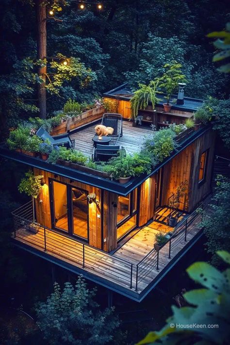 39 Amazing Tiny Houses With Roof-Top Terraces House Rooftop Ideas Terraces, Terrace On Roof, Roof Top Gardens, Home With Rooftop Deck, Shed Roof House, Roof Top Deck, Tiny House With Rooftop Deck, House With Rooftop Deck, Adu With Rooftop Deck