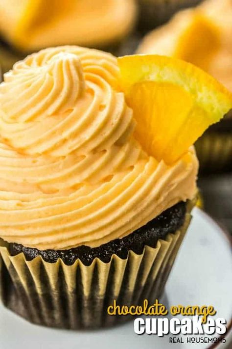 Chocolate Orange Cupcakes, Orange Cupcakes, Orange Frosting, Orange Chocolate, Chocolate Orange, Easy Chocolate, Frosting Recipes, Homemade Chocolate, Chocolate Cupcakes