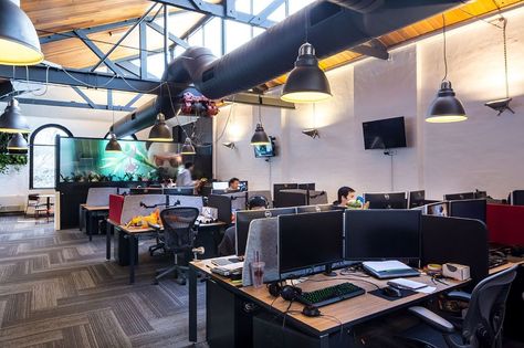 Riot Games work environment Google Office Aesthetic, Gaming House, Google Office, Corporate Headquarters, Game Designer, Corporate Office Design, Computer Programmer, Gaming Office, Company Work