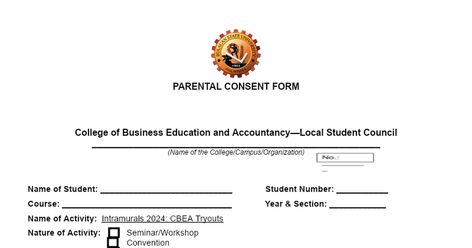 Parental Consent - CBEA.docx Parental Consent, Student Numbers, Consent Forms, Student Council, College Campus, Business Education, State University, Parenting, Education