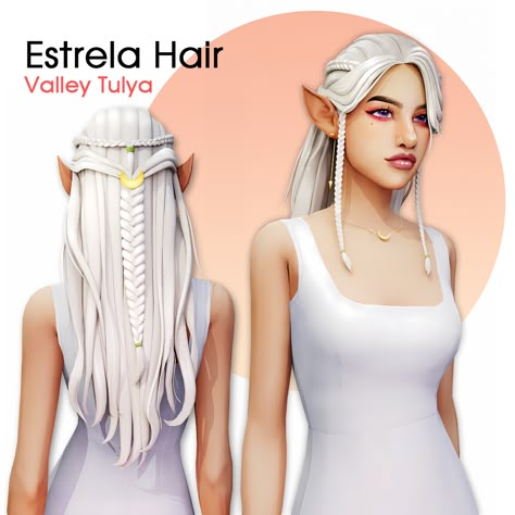 Braided Hairstyles Sims 4 Cc, Mermaidcore Sims 4 Cc, Sims 4 Cc Crazy Hair, Dnd Sims 4 Cc, Long Sims 4 Hair Cc, Sims 4 Spellcaster, Ts4 Hair, Sims Medieval, Sims Packs