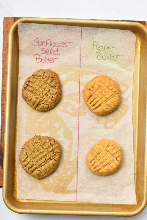 Sunflower seed butter, often called Sunbutter, is a fantastic alternative to peanut butter, especially for those with nut allergies. It's delicious, nutritious, and offers a similar 1:1 swap ratio in most recipes. However, baking with Sunbutter can present a surprising twist - your cookies might turn green! But fear not, this is a perfectly normal and harmless phenomenon with simple explanations and solutions. Sunflower Seed Cookies, Sunbutter Cookies, Sunflower Seed Butter, Seed Cookies, Seed Butter, Weird Things, Sunflower Seed, Sunflower Seeds, Allergies