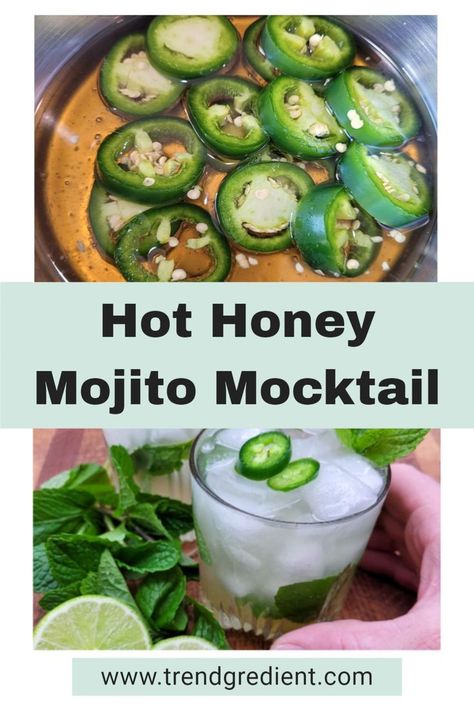 Enjoy all of the crisp, refreshing flavors of a mojito, with a sweet and spicy kick of jalapeño simple syrup. You won’t miss the booze! #drinkrecipe #mocktail #dryjanuary #nojito #hothoney Honey Chicken Wings Recipe, Healthy Spring Recipes, Healthy Kid Friendly Meals, Honey Simple Syrup, Kid Friendly Drinks, Mojito Mocktail, Healthy Brunch Recipes, Drink Recipes Nonalcoholic, Easy And Healthy Recipes