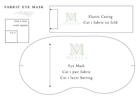 Makyla Creates Eye Mask Pattern.pdf Sewing Eye Mask, Eye Mask Sewing Pattern, Eye Mask Pattern, Diy Eye Mask, Face Mask Pattern, Mask Pattern, Sewing Stuffed Animals, Diy Mask, Diy Pattern