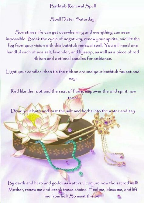 Bathtub Renewal Spell Rebirth Spell, Saturday Spells, Moon Zodiac, Paganism Spells, Spell Work, Ritual Bath, Wiccan Spells, Energy Work, Journaling Ideas