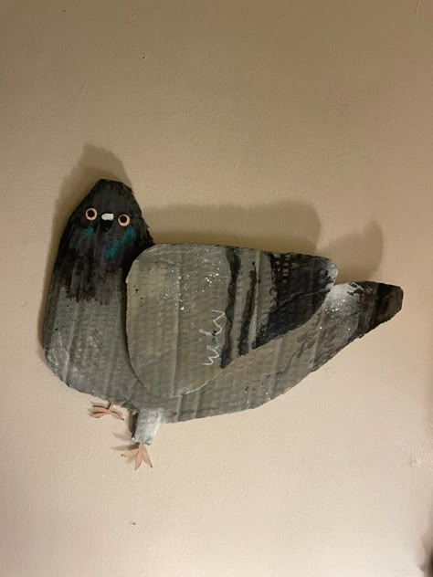 Cardboard Pigeon, Cardboard Birds, Josie Core, Pigeon Craft, Silly Crafts, Gcse Art Sketchbook, Egg Carton Crafts, Art Teaching, Cardboard Art