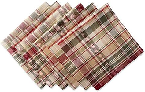 Cabin Plaid 100% Cotton Oversized Napkin, Set of 6 (20x20") Dining Display, Plaid Napkins, Autumn Thanksgiving, Fall Table Decor, Fall Spices, Rectangle Tablecloth, Fall Plaid, Fall Table, Fall Holidays