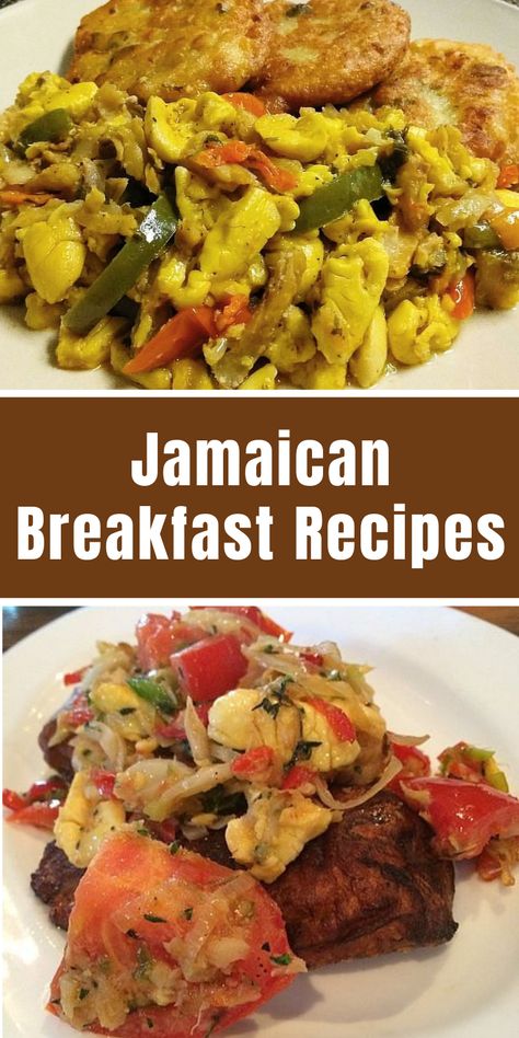 Traditional Jamaican Dishes, Jamaican Breakfast Recipes, Caribbean Breakfast Recipes, Jamaican Brunch Ideas, African Breakfast Recipes, Jamaican Breakfast Ideas, Jamaica Breakfast, Breakfast Menu Ideas, Caribbean Breakfast