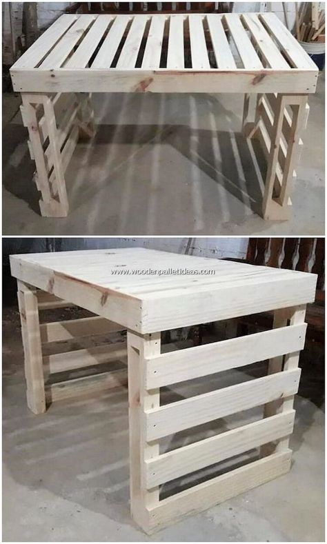 Table Artwork, Wood Pallet Tables, Pallet Tables, Pallet Ideas Easy, Pallet Sofa, Recycling Ideas, Pallet Decor, Pallet Outdoor, Recycled Pallets