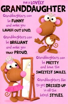 Cute Wonderful Granddaughter Birday Greeting Card Cards L... Grandaughter Birthday Wishes, Facebook Birthday Wishes, Happy Birthday Granddaughter, Birthday Granddaughter, Granddaughter Quotes, Birthday Verses, Birthday Prayer, Birthday Wishes For Daughter, Happy Birthday Wishes Cards