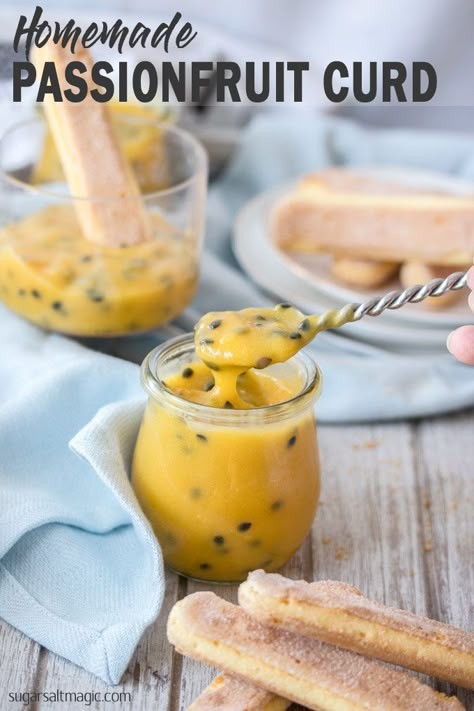 Passionfruit Curd, Curd Recipes, Mango Curd, Fruit Curd, Passion Fruit Curd, Passionfruit Recipes, Tropical Desserts, Tropical Food, Curd Recipe