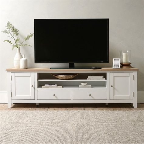 Cotswold Company, Large Tv Unit, Dresser Kitchen Island, Large Tv Stands, Home Office Furniture Sets, White Tv, Large Tv, Rack Tv, Garden Table And Chairs