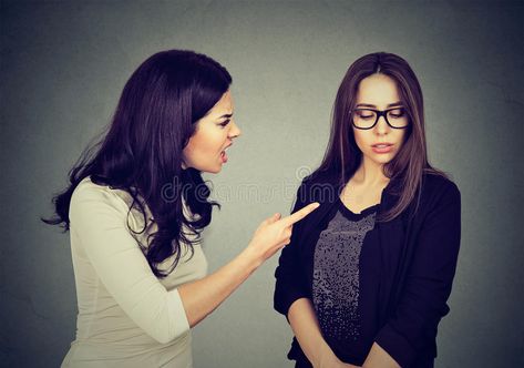 Angry woman scolding her scared shy sister or friend. Angry women scolding her s #Sponsored , #Sponsored, #PAID, #woman, #scared, #friend, #scolding Scolding Pose, Angry Woman, People Hugging, Sisters Images, Angry Women, Angry Girl, Realistic Watercolor, Gray Wall, Sister Friends