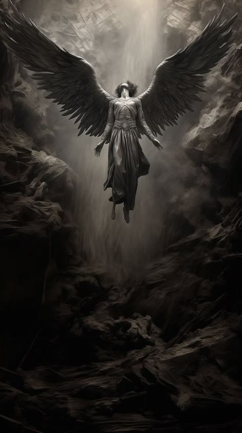 Greek God Wallpaper Aesthetic, Fallen Angel Aesthetic, Dark Art Photography, Angel Wallpaper, Heaven Art, Ange Demon, Angel Aesthetic, 다크 판타지, Biblical Art