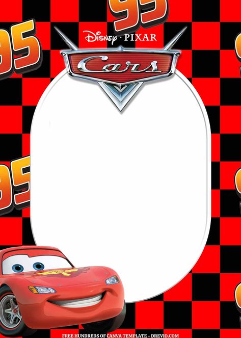 FREE EDITABLE – 11 Cars Canva Templates | Download Hundreds FREE PRINTABLE Birthday Invitation Templates Car Birthday Invitations Free, Mc Queen Cars, Disney Cars Theme, Car Birthday Party Invitations, Cars Invitation, Cars Birthday Party, Birthday Party Plates, Cars Birthday Invitations, Disney Cars Birthday