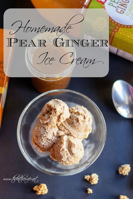 A simple recipe for Homemade Pear Ginger Ice Cream that truly highlight the flavors of the season! #ad #FlavorsOfFall @GiantEagle www.thekitchenwife.net Pear Ice Cream, Ginger Ice Cream, Ice Cream Smoothie, Vegan Ice Cream Recipe, Pear Ginger, Dairy Free Ice Cream, Homemade Popsicles, Ice Cream Treats, Summer Snacks