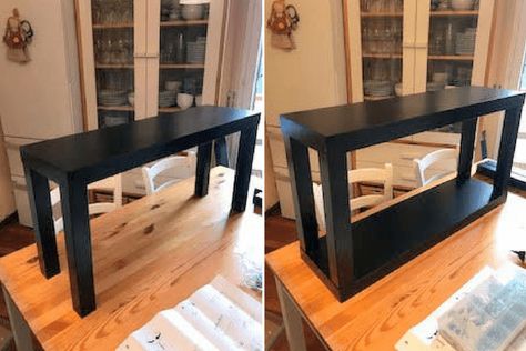 Tv Unit Hack, Ikea Lack Tv Bench, Lack Tv Bench, Narrow Bench, Hallway Ideas Diy, Narrow Table, Hallway Bench, Tv Bench, Ikea Lack