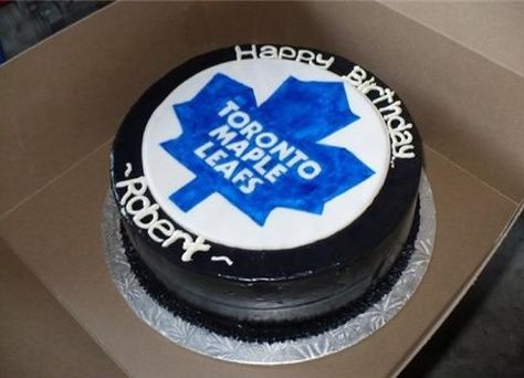 Hockey Cupcakes, Hockey Birthday Cake, Hockey Cakes, Hockey Birthday Parties, 8th Birthday Cake, Hockey Party, Hockey Birthday, Maple Leafs Hockey, Cake Photos