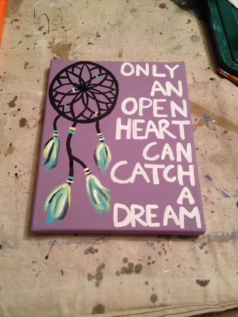 Dream Catcher Canvas, Porcelain Designs, Diy Canvas Art Easy, Simple Wall Art, Easy Canvas Painting, Creative Arts And Crafts, Cute Paintings, Canvas Painting Diy, Tableau Art