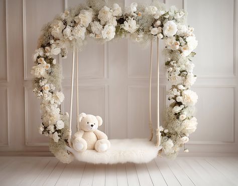 Teddy Bear White Background, Photoshoot Backdrop Ideas, Studio Photography Backdrop, Baby Photography Backdrop, Rose Flower Photos, Newborn Digital Backdrop, Baby Shower Deco, Monthly Baby Photos, Newborn Mom