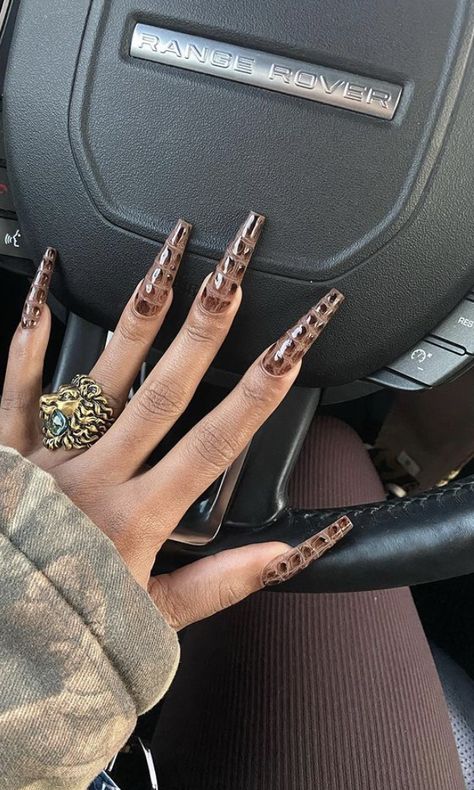 Nail Design Glitter, Edgy Nails, Her Nails, Exotic Nails, Long Acrylic Nails Coffin, Bling Acrylic Nails, Acrylic Nails Coffin, Fabulous Nails, Dream Nails