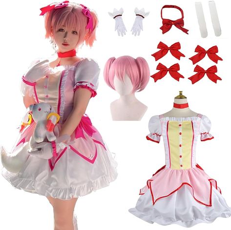 Amazon.com: Generic Madoka Magica Cosplay Costumes Anime Them Party Uniform Full Set Halloween Party Dress Up Dress Suit Uniform Full Sets, X-Small, Clothes+wig : Clothing, Shoes & Jewelry Madoka Magica Cosplay, Madoka Cosplay, Pretend Play Costumes, Amazon Things, Halloween Party Dress, Character Clothing, Matching Costumes, Puella Magi, Game Dresses