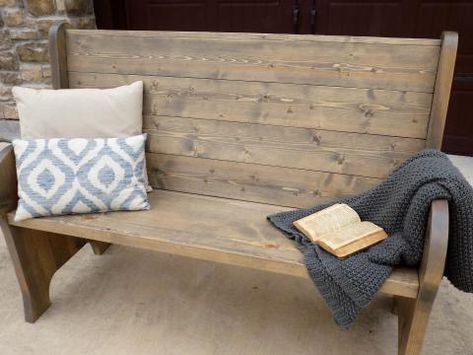 Church pew style entry bench Dream House Entryway, Church Pew Bench, Hallway Seating, Pew Bench, Mud Room Entry, Pole Barn House Plans, Dining Room Remodel, Entry Bench, Church Pew