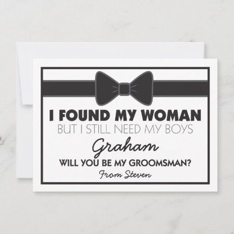 Be My Best Man, Popular Wedding Invitations, Junior Groomsmen, Groomsman Card, Groomsmen Gifts Unique, Wedding Bow Tie, Be My Groomsman, White Bow Tie, Black And White Wedding Invitations