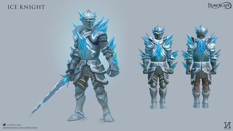 ArtStation - Ice Knight, Neil Richards Ice Armor Art, Ice Character Design Male, Ice Themed Outfit, Ice Knight, Ice Wizard, Ice Warrior, Ice Elemental, Ice Armor, Ice Warriors