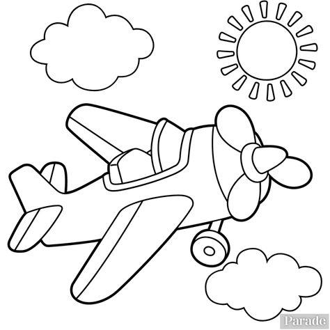 25 Printable Coloring Pages for Kids Airplane Preschool Theme, Airplane Crafts For Preschool, Airplane Activities For Toddlers, Airplane Printable, Airplane Craft, Printables Etsy, Airplane Coloring Pages, Cupcake Coloring Pages, Train Coloring Pages