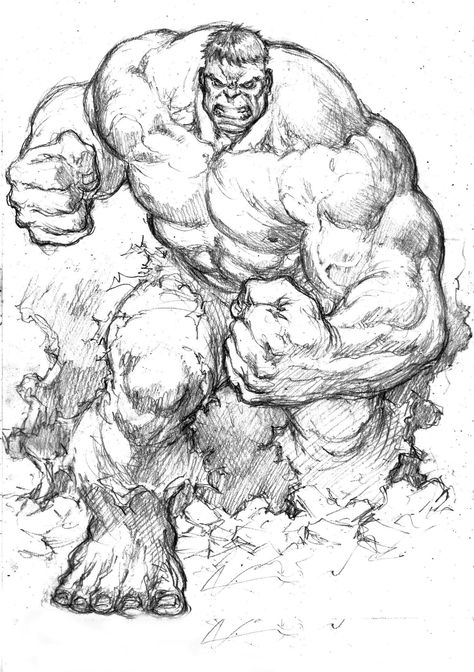 The Hulk Art, Hulk Drawing, The Hulk Drawing, Hulk Drawing Sketches, Incredible Hulk Coloring Pages, Hulk Realistic Drawing, Hulk Pencil Sketch, She Hulk Sketch, Hulk Sketch