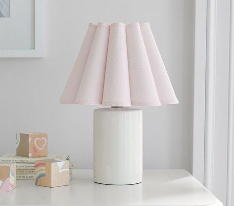 Ceramic Cylinder Fluted Lamp | Pottery Barn Kids Fluted Lamp, Interactive Lighting, Pink Lamp, Pottery Lamp, Nursery Lamp, Bedroom Decor Inspiration, Shared Room, Girl Bedroom Designs, Lighting Guide