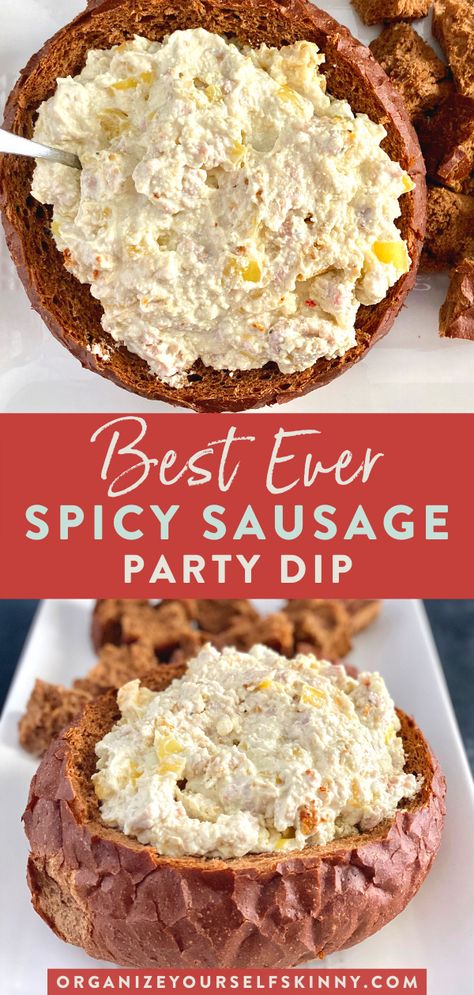 Banana Pepper Dip, Spicy Sausage Dip, Sausage Cream Cheese Dip, Party Appetizer Dips, Party Food Easy Appetizers, Appetizers Easy Dips, Pepper Dip, Sausage Dip, Sausage Party