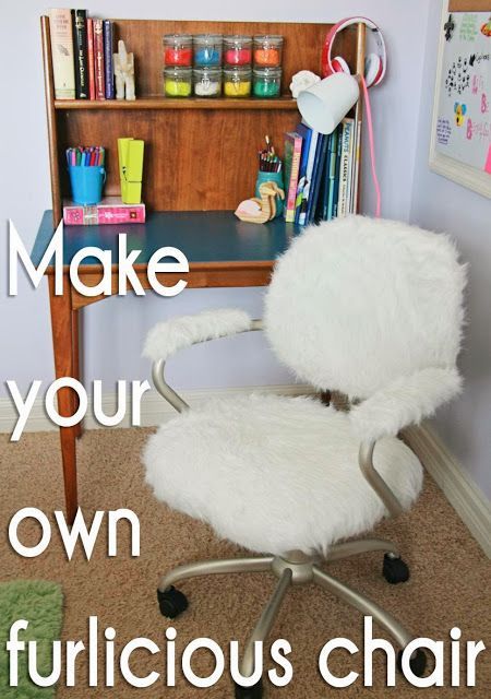 Creativity Room, Bedroom Desk Chair, Pottery Barn Hacks, Office Chair Makeover, Bedroom Design Diy, Awesome Furniture, Girl Desk, Paper Daisy