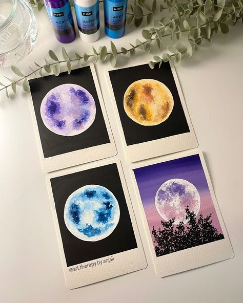 Moon Polaroid Paintings 🌓🤌🏼✨💟💜🩷 . Acrylic moon aesthetic artwork . @zen_sangam Watercolor Polaroid 300 gsm A6 size @miyaarts Acrylic Paint Bottles 48 ml set of 12 from @thoovi.arts @miyahimi.in Use code ANJALI13 to get extra 13% off on all order above Rs.999 on @thoovi.arts website . #moonart #moonaesthetic #moonpainting #acrylicpainting #acrylicart #aestheticart #ａｅｓｔｈｅｔｉｃ #artworks #moonlight #fyp #pinterestinspired #foryoupage #explorepage [ Art, paint, artist, moon aesthetics, moon lit... Moon Polaroid, Watercolor Polaroid, Acrylic Paint Bottles, Acrylic Moon, Paint Bottles, Aesthetic Artwork, Islamic Wallpaper Iphone, Paintings Acrylic, Moon Aesthetic