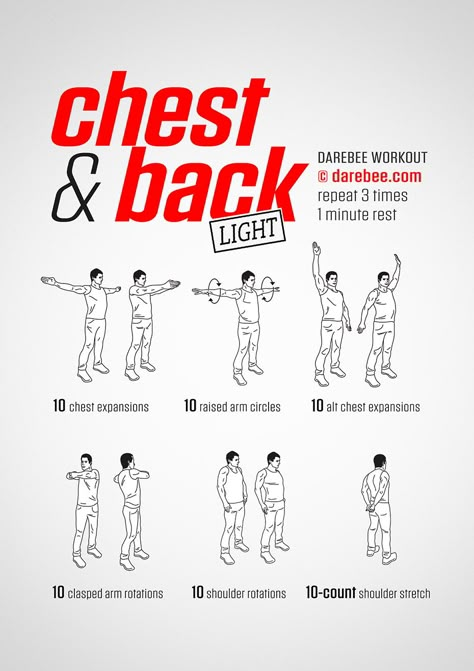 Chest & Back Workout Chest And Back Stretches, Chest Workout Warmup, Chest Workout Beginner, Back Warmup, Home Back Workout Men, Back And Chest Workout, Upper Back Workout, Chest Back Workout, Workout Warmup