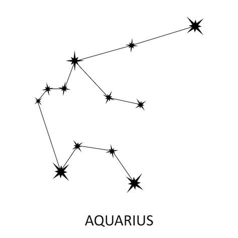 Aquarius Star Sign Tattoo, Aquarius Drawing Ideas, Aquarius Tattoo Stars, Aquarius Aesthetic Tattoo, Aquarius Star Constellation Tattoo, Aquarius Star Tattoo, Aquarius Tattoo Constellation, Horoscope Drawings, Constellations Drawing