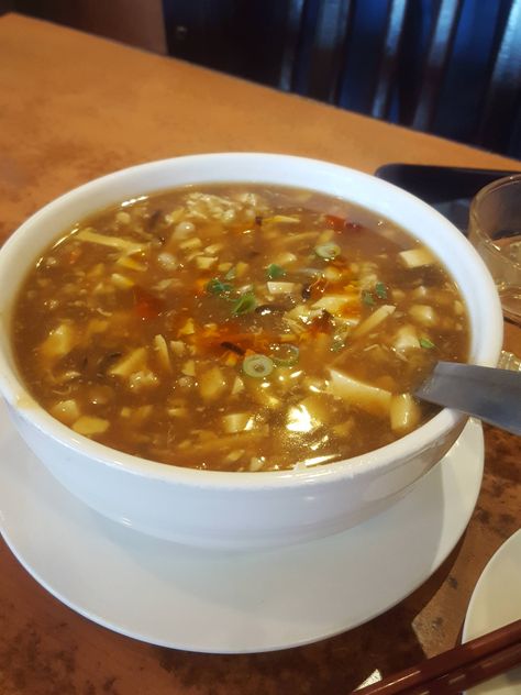 [I ate] shanghainese hot & sour soup Soup Snap, Hot Sour Soup, Hot And Sour Soup, Sour Soup, Food Images, The Hub, Living Food, Home Remedies, Chili