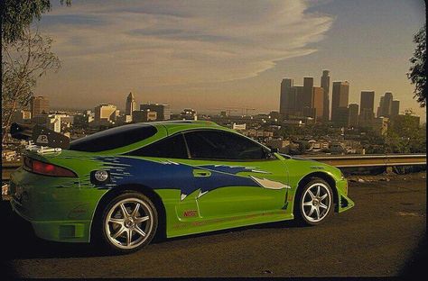 Brian's car in FF Seris Fast And Furious Cars, Furious Movie, Tv Cars, The Fast And The Furious, Movie Cars, Fast And The Furious, Mitsubishi Eclipse, The Furious, Cars Movie