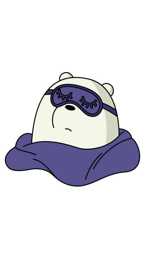 No matter how serious and responsible Ice Bear is, just look how cute he sleeps in this mask! The We Bare Bears sticker with Sleeping Ice Bear!. We Bare Bears Sleeping, Ice Bear Sticker, Bears Sleeping, Books Journal, Ice Bear We Bare Bears, Bear Images, Bear Sticker, Ice Bear, Ice Bears