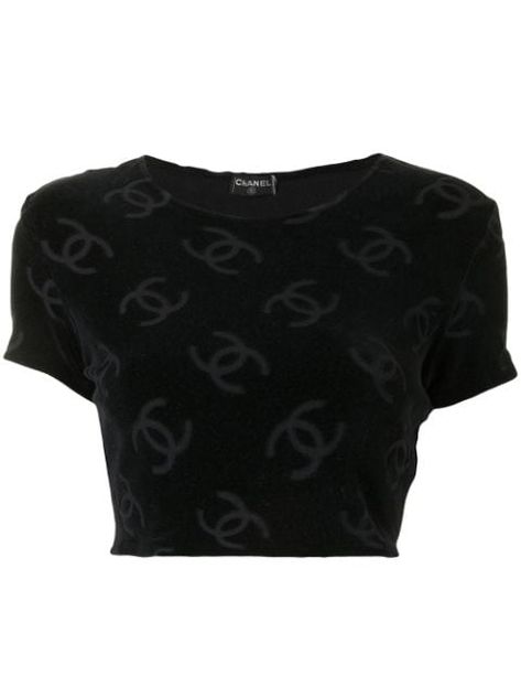 Pre-Owned CHANEL for Women - FARFETCH Png Clothes, Chanel Top, Fotografi Digital, Chanel Shirt, Mode Zara, Chanel Outfit, Cc Logo, Dream Clothes, Cropped Top